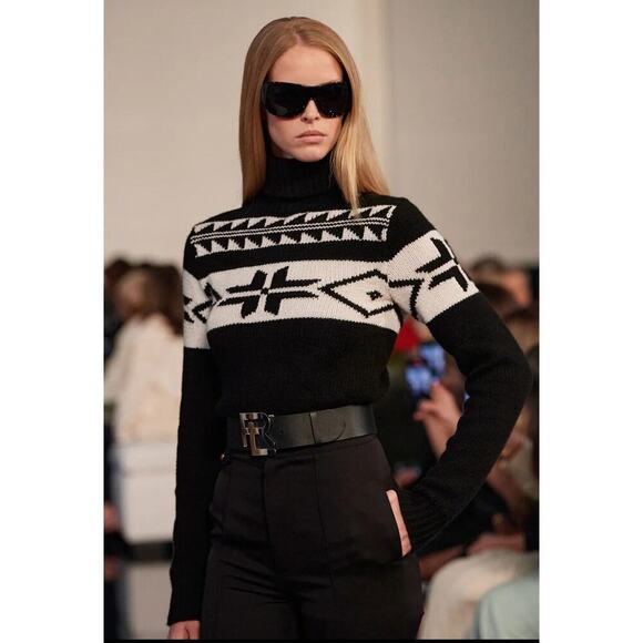 Ralph Lauren Collection Wool Pants Crepe Gabardine Trousers Slim Black High Rise - Picture 6 of 15